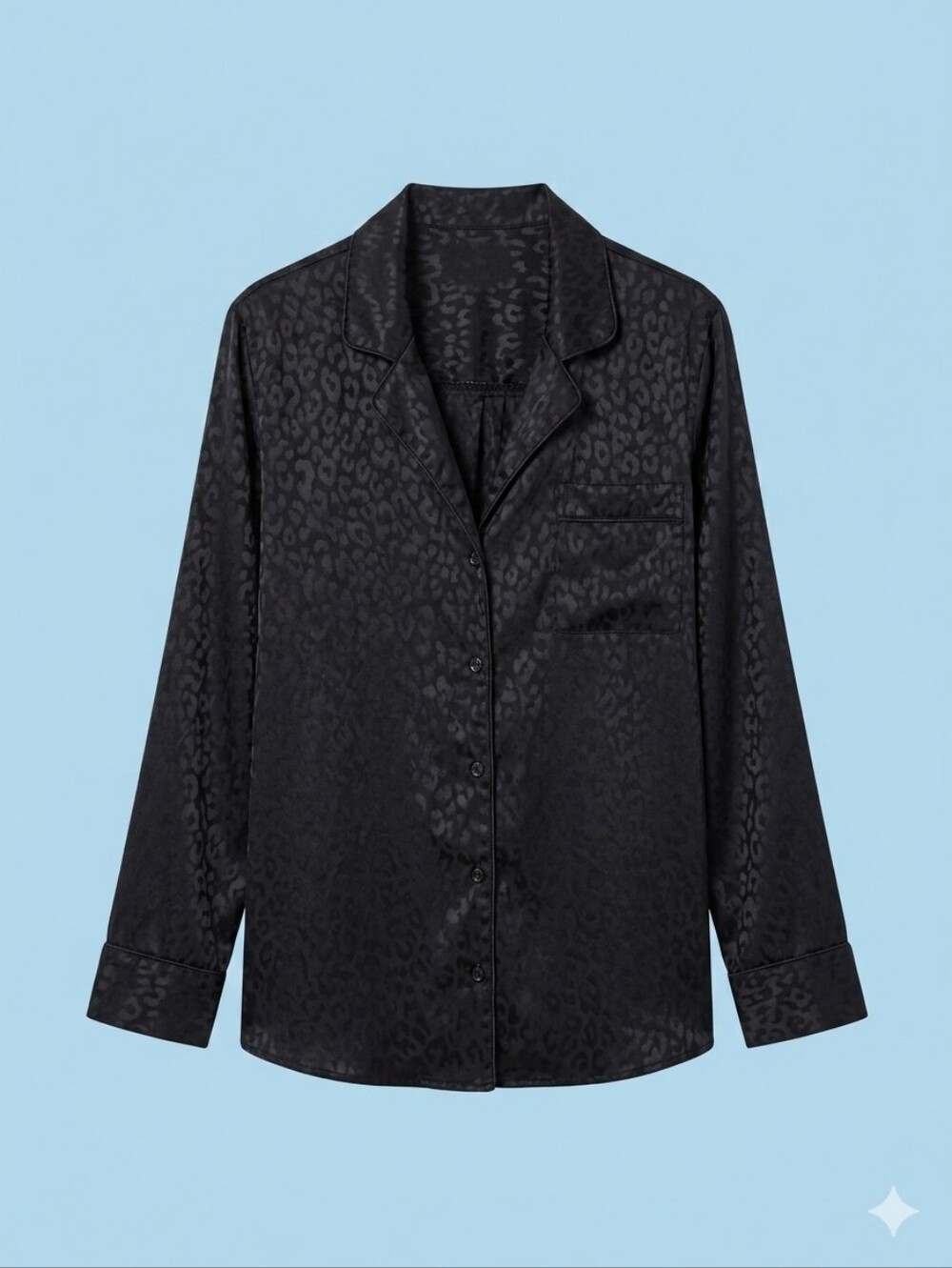 Show Me Your Mumu Classic PJ Set Top – Black Cheetah Satin